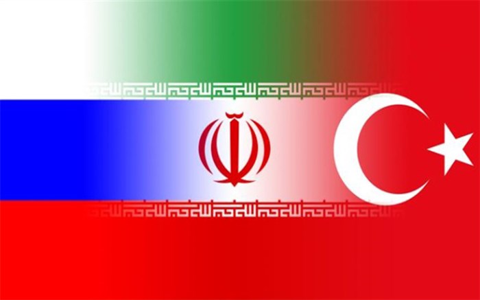 پرچم ایران و روس و ترکیه