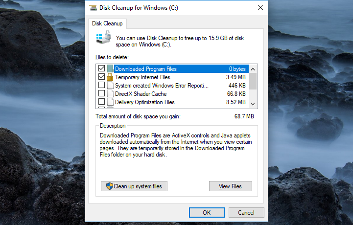 disk cleanup ویندوز 10