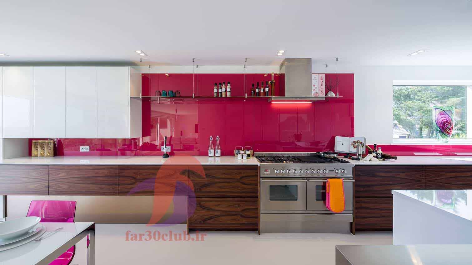 طراحی کابینت سرخابی قهوه ای